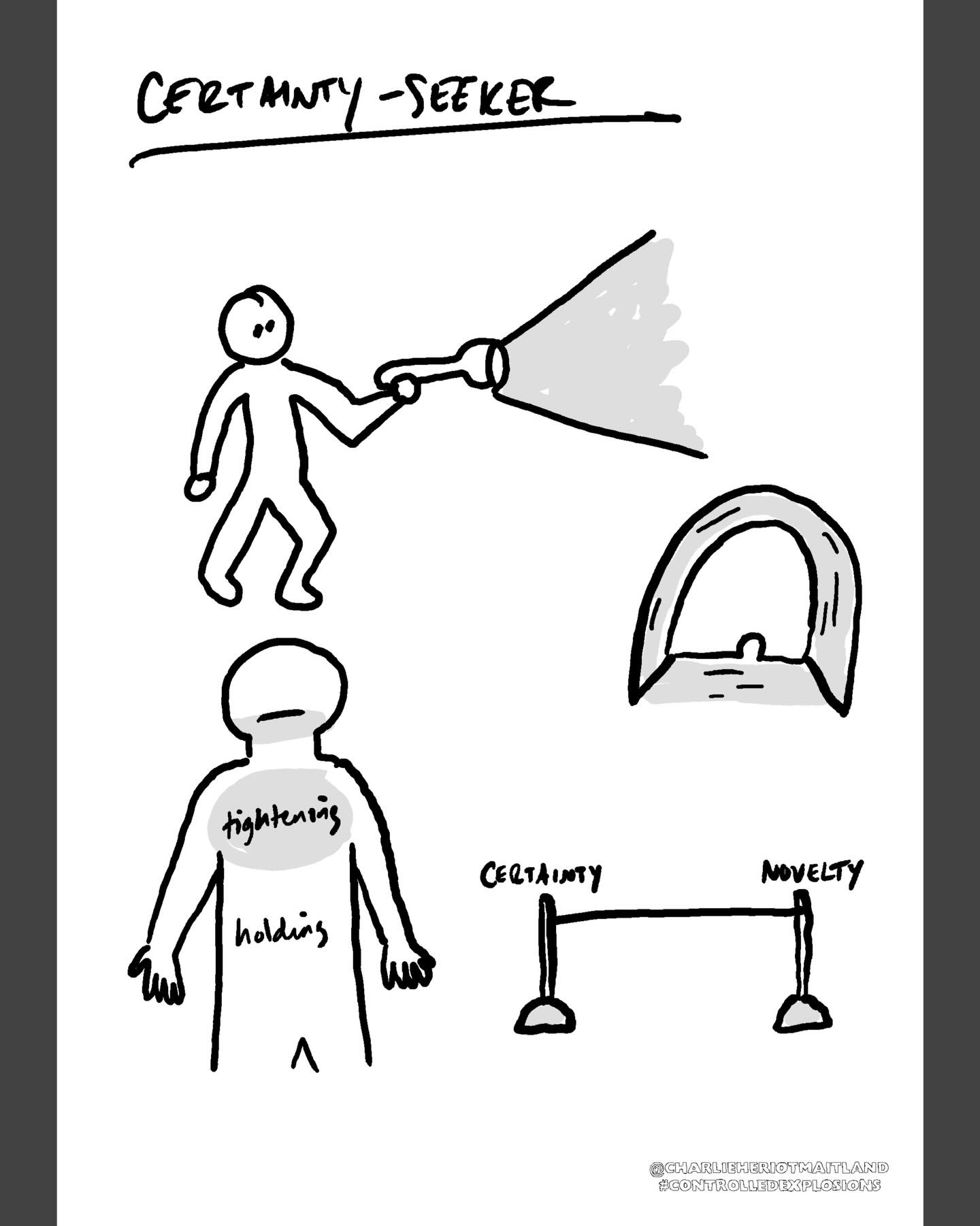 A visual collage of the Self-Sabotage Unit, explored through doodles rather than explanation.

#controlledexplosions