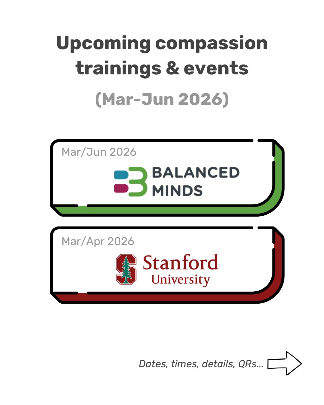 Upcoming Compassion Focused Therapy training dates:

18–19 March 2026
09:30–16:30 (GMT)
2-day online workshop
Introduction to CFT
Balanced Minds

25 March 2026
09:00–13:00 (PST)
½-day online workshop
Foundations of CFT for Psychosis
Stanford INSPIRE Training

29 April – 7 May 2026
09:00–13:00 (PST)
4 × ½-day online workshops
Clinical Skills in CFT for Psychosis
Stanford INSPIRE Training

17–23 June 2026
09:30–16:30 (GMT)
5-day online workshop
CMT Train the Trainer
Balanced Minds

@drchrisirons @charlieheriotmaitland 
@balancedminds @stanford.inspire.training
